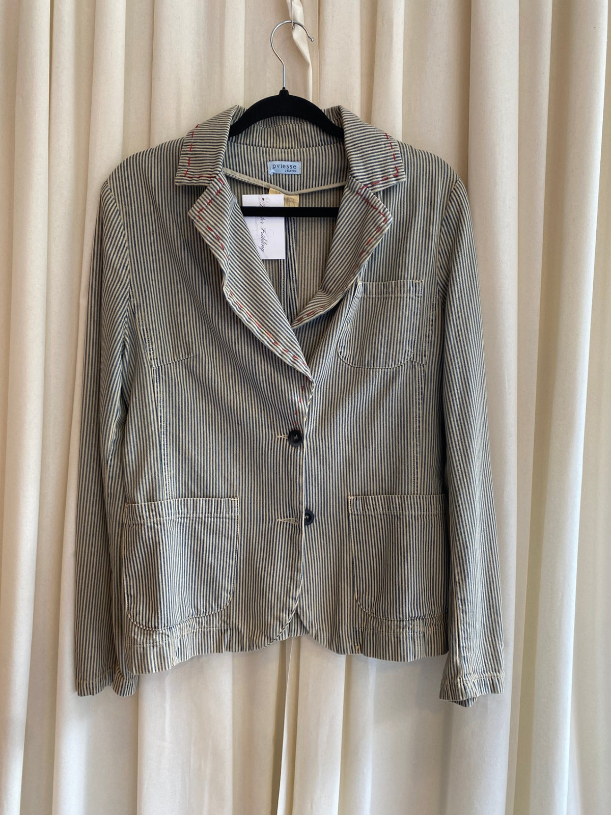Denim Blazer L Gestreift