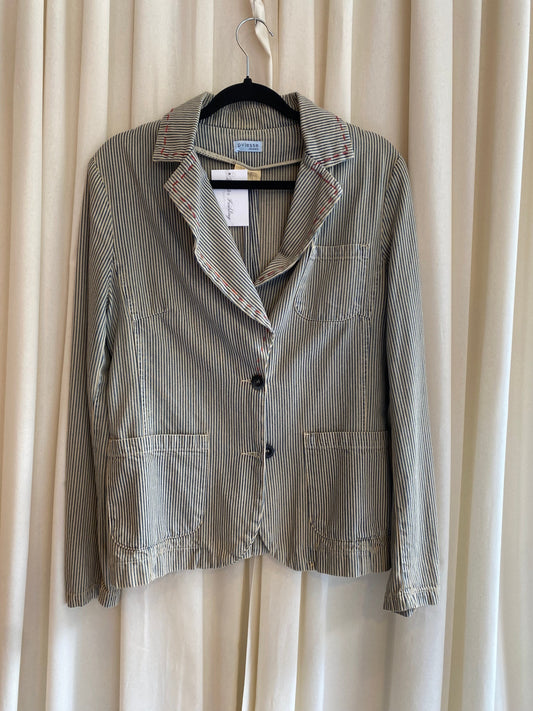 Denim Blazer L Gestreift