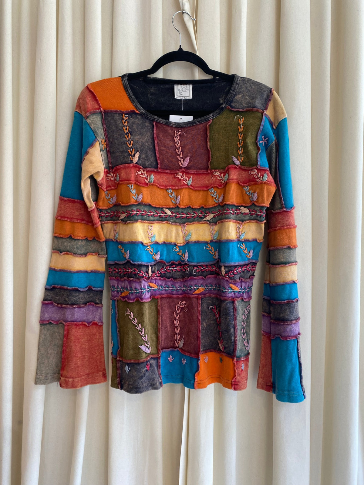 Patchwork Langarm M Bunt