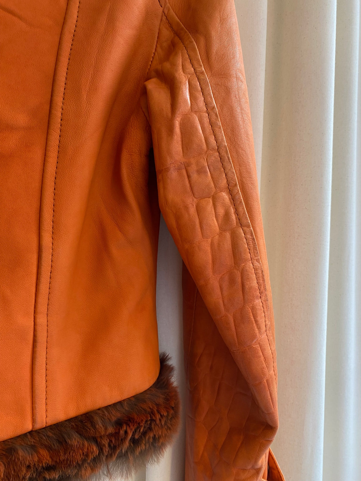 Lederjacke S Orange