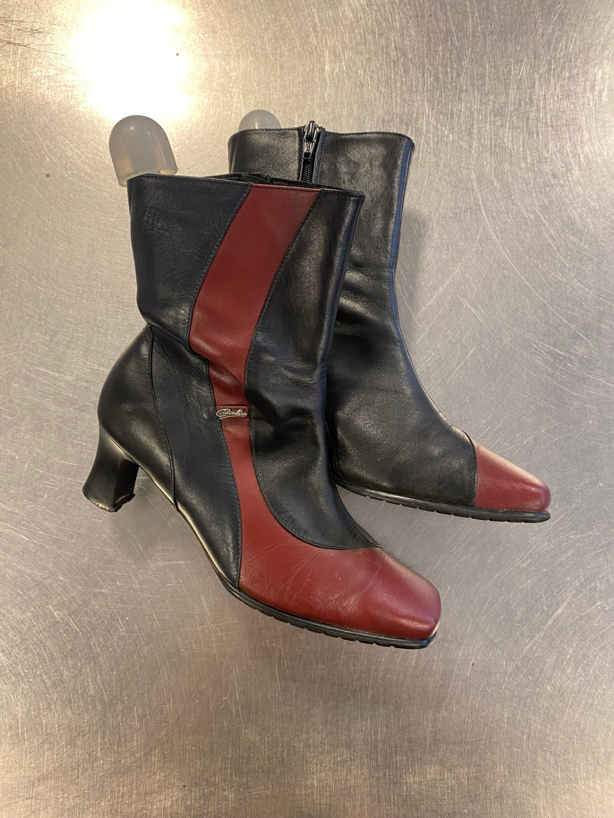 Stiefeletten 38 Schwarz Rot