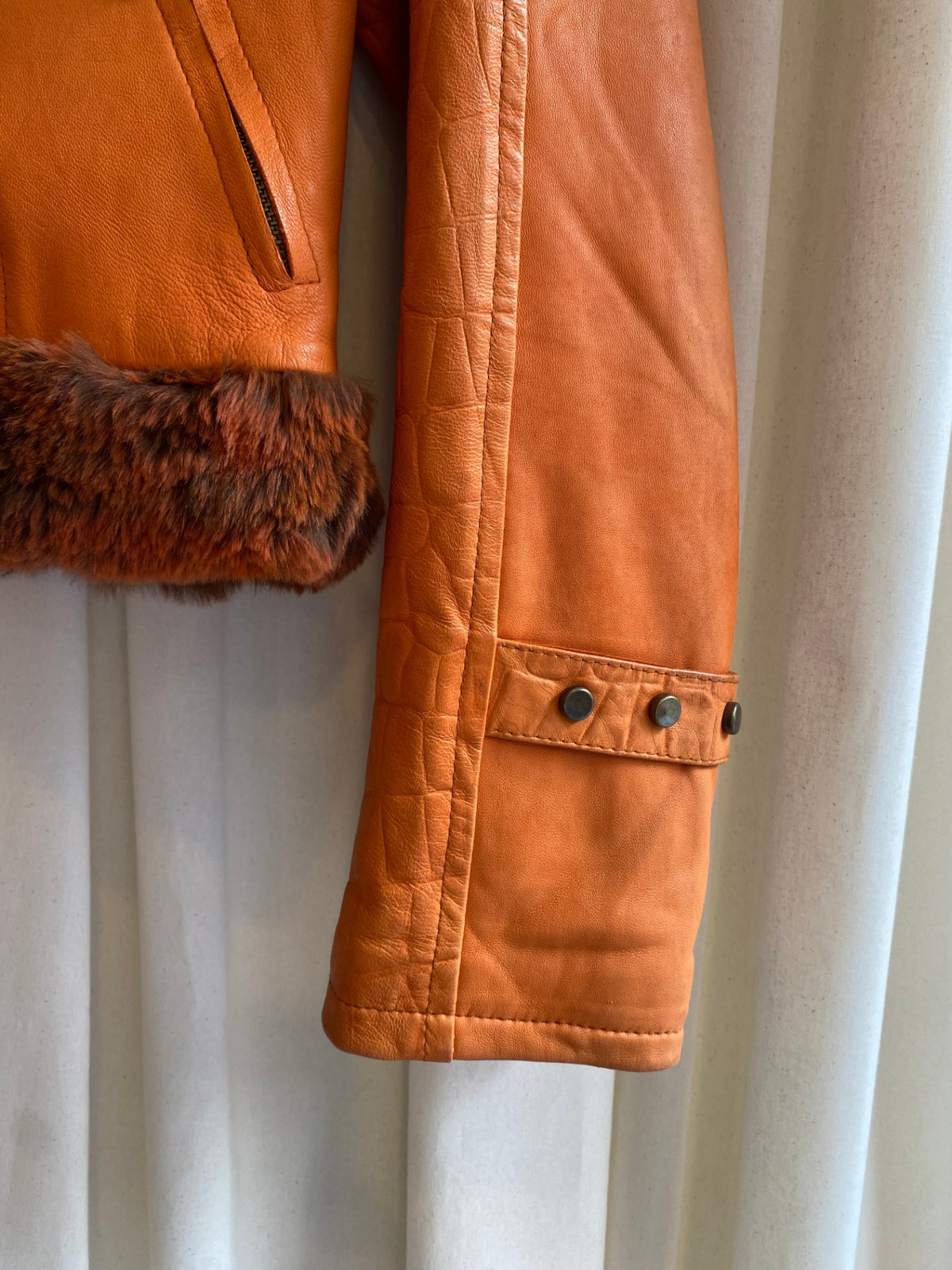 Lederjacke S Orange
