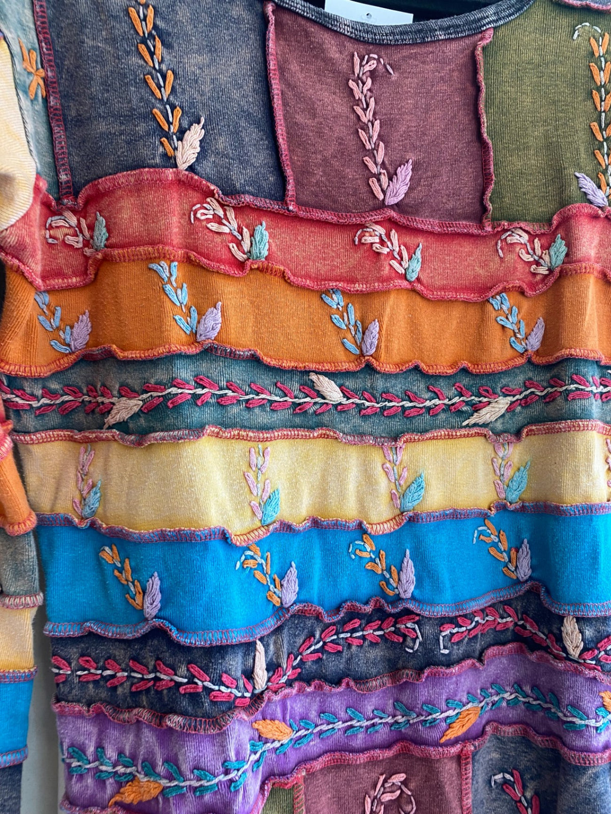 Patchwork Langarm M Bunt