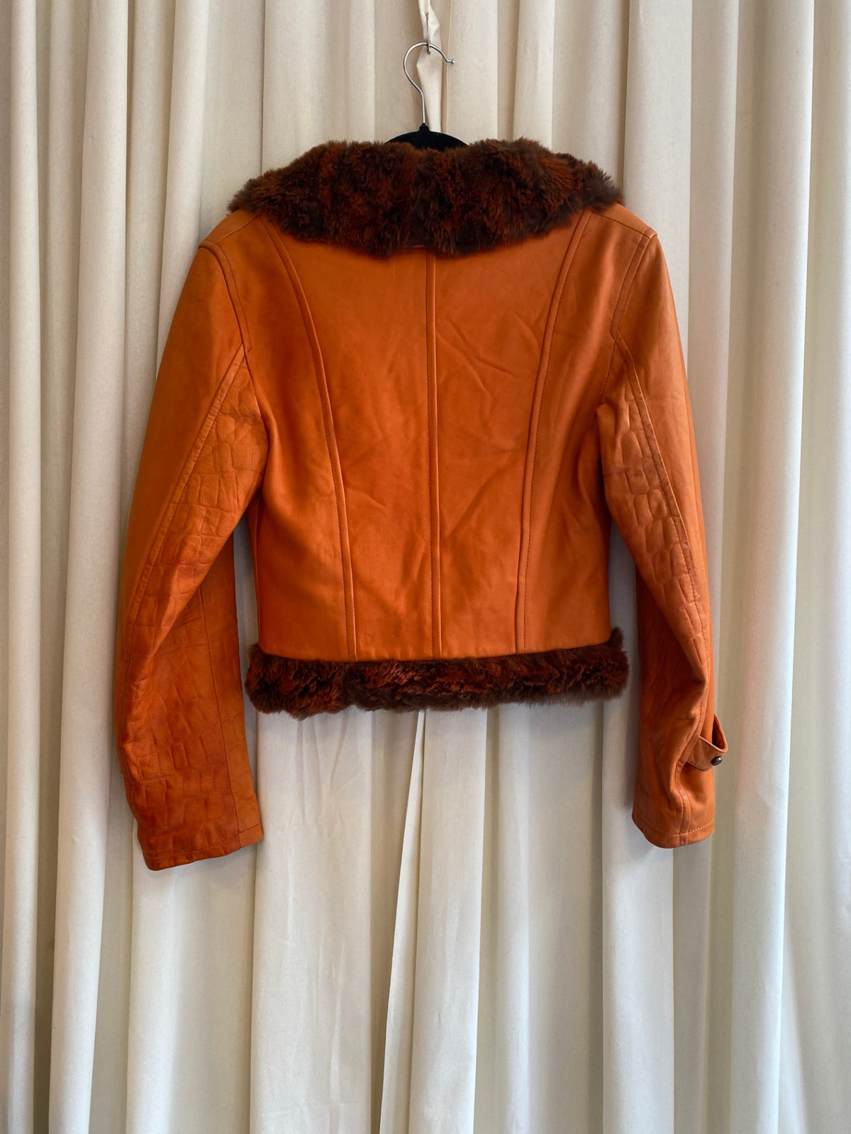 Lederjacke S Orange