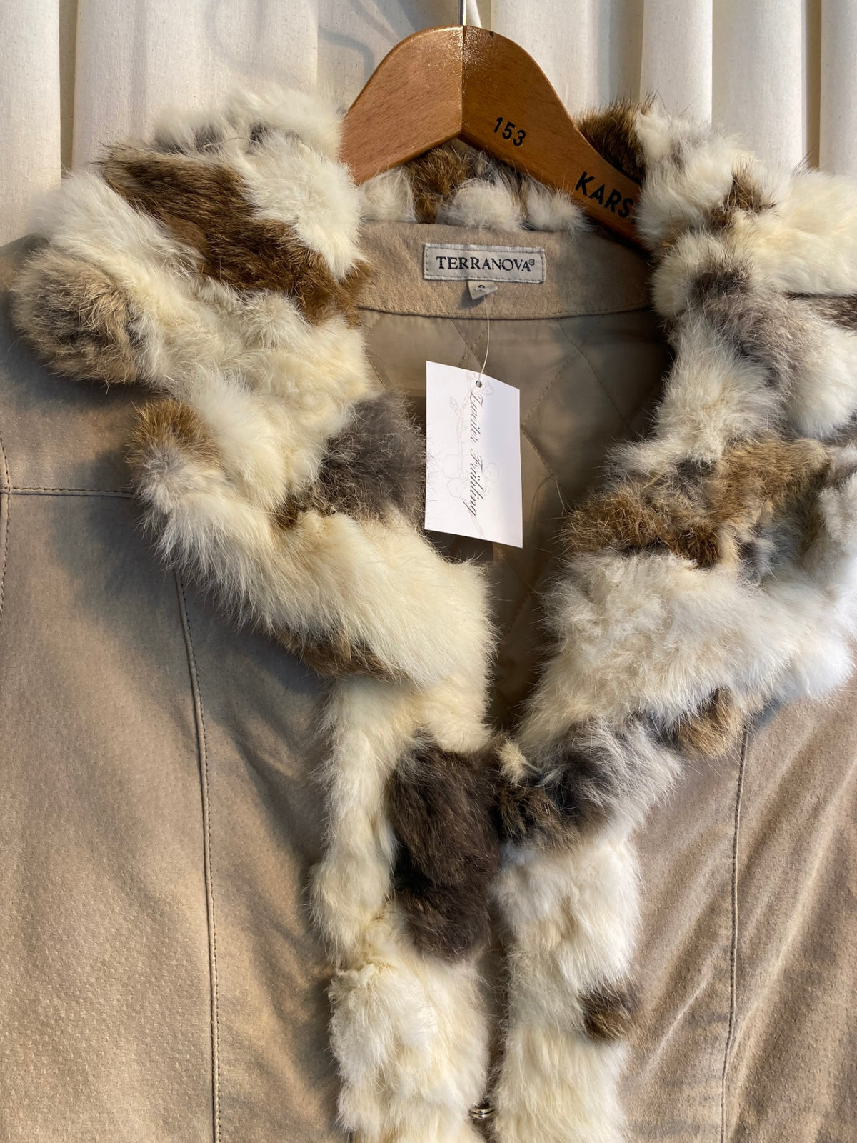 Wildleder-eMantel S Beige, Brauntöne, Mehrfarbig