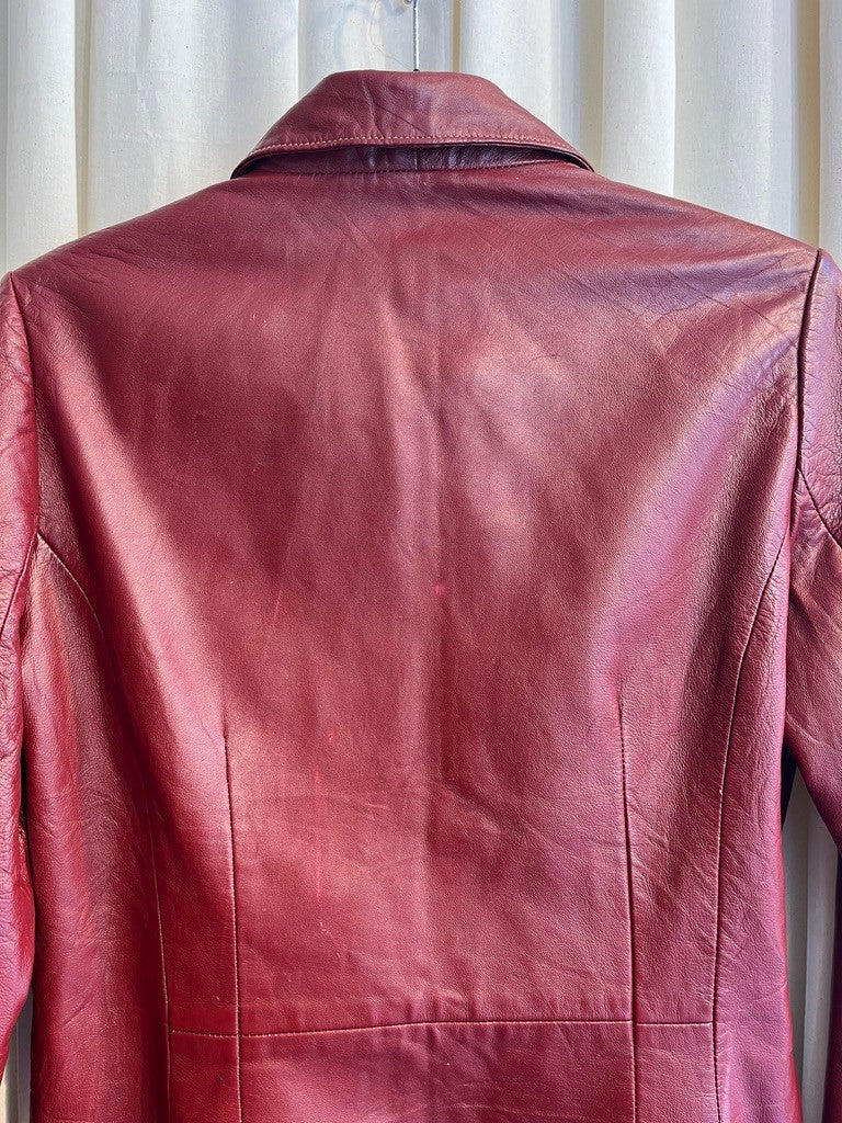 roter Leder Blazer