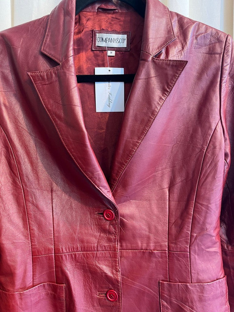 roter Leder Blazer