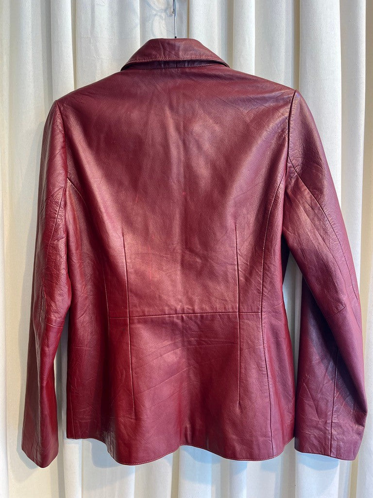 roter Leder Blazer