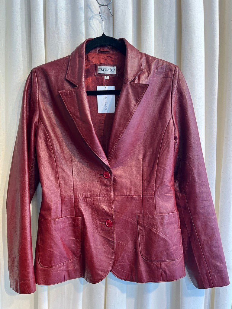 roter Leder Blazer