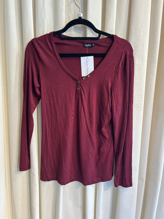 Langarmshirt L Burgundrot