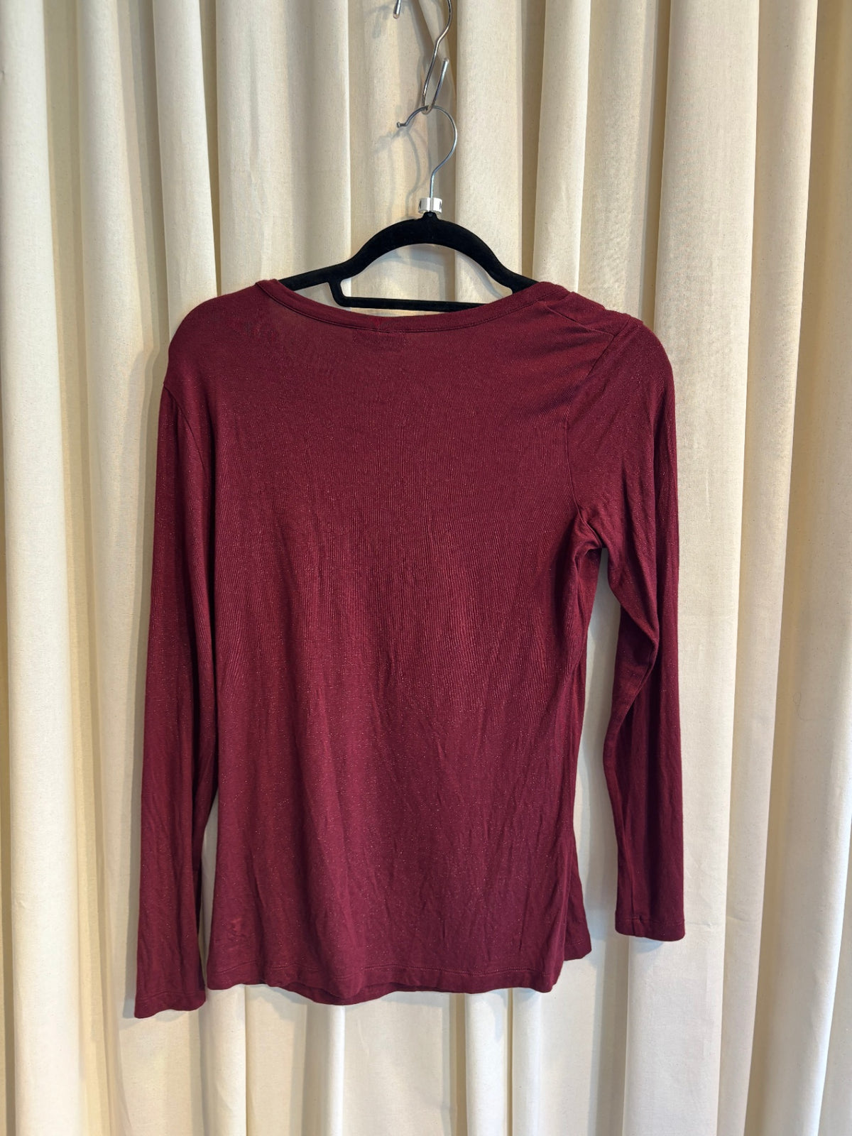 Langarmshirt L Burgundrot