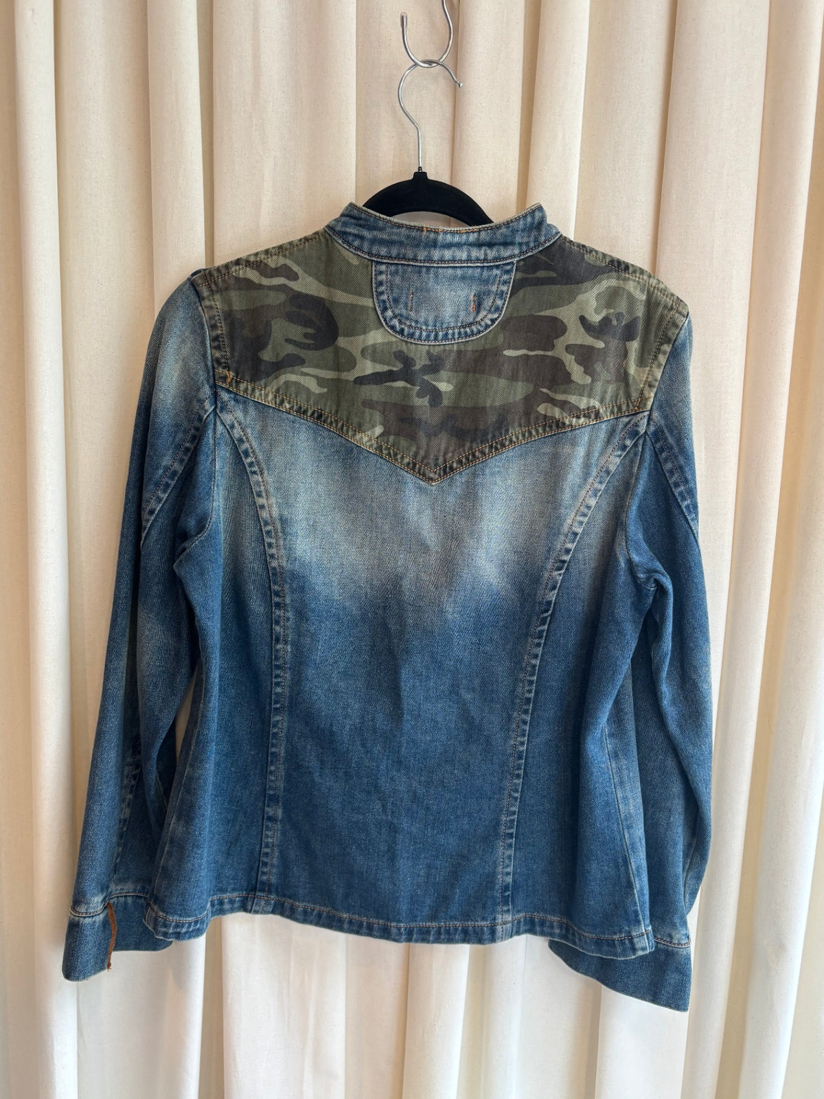 Denim-Jacke S mit Camoflage