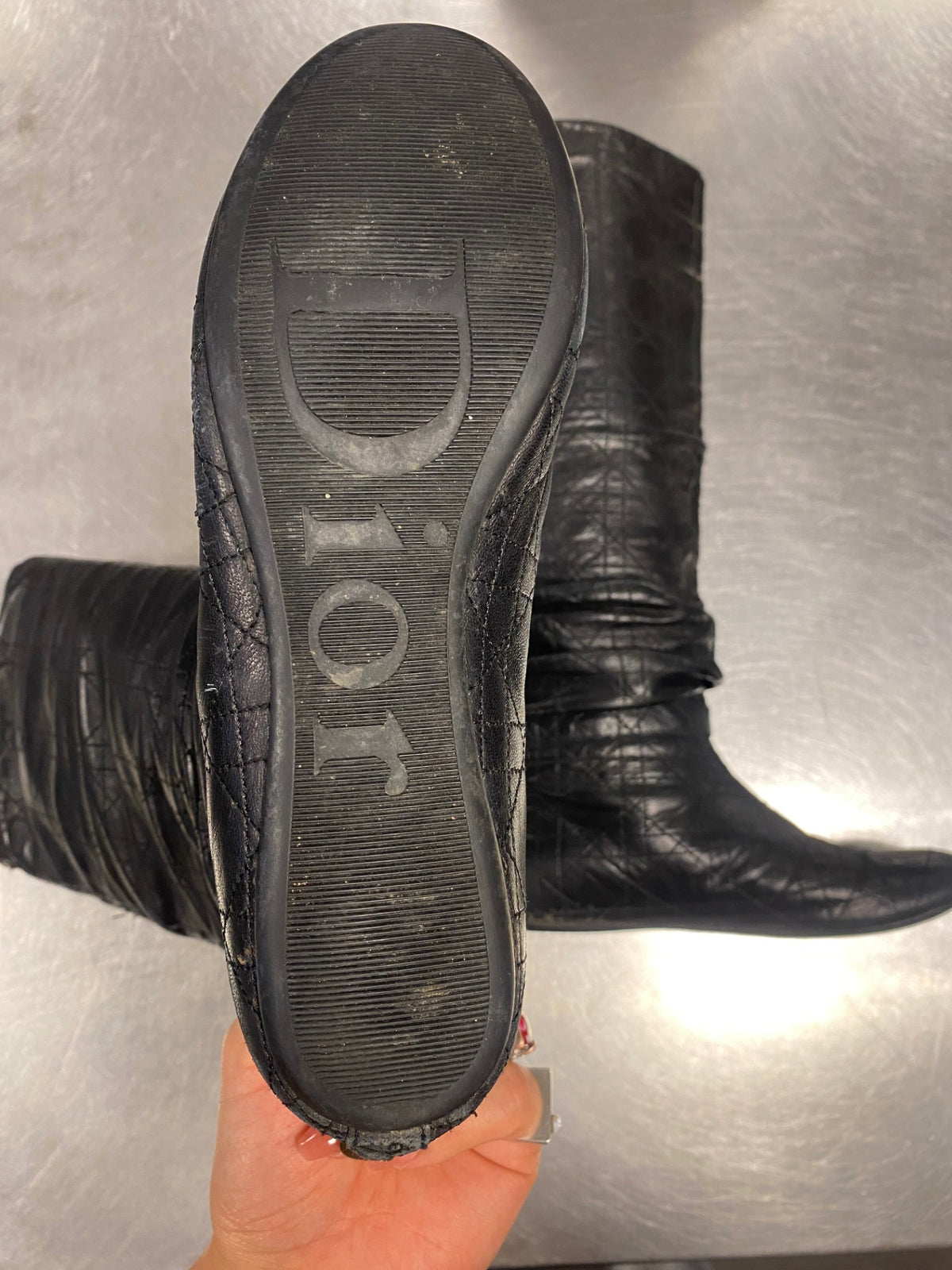 Dior Leder Stiefel 37 Schwarz