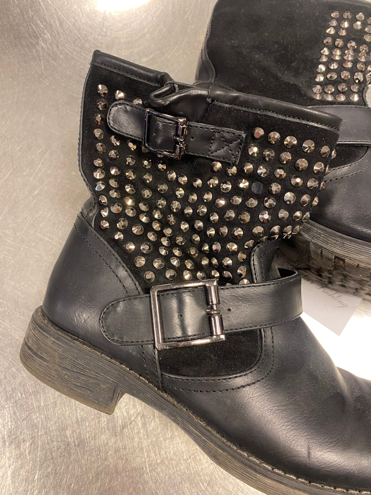Leder Stiefeletten 39 Schwarz