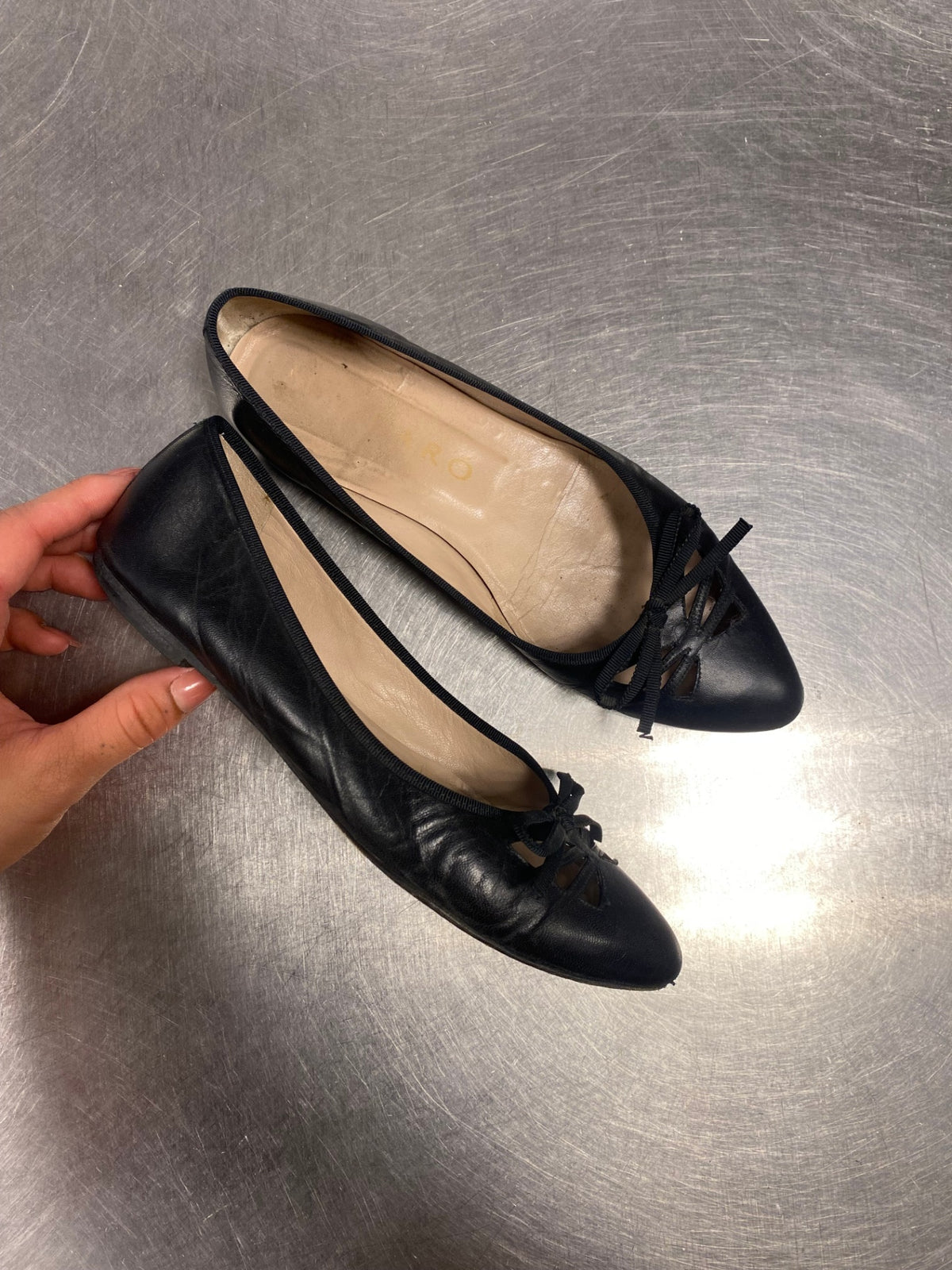 Leder Ballerinas 37 Schwarz