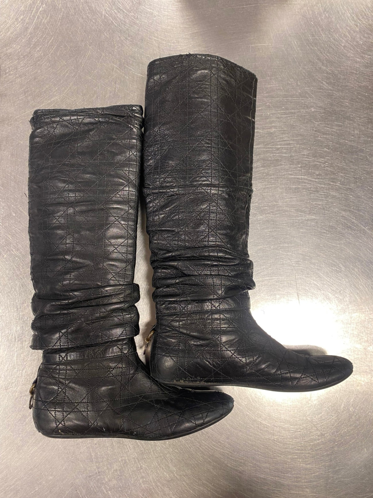 Dior Leder Stiefel 37 Schwarz