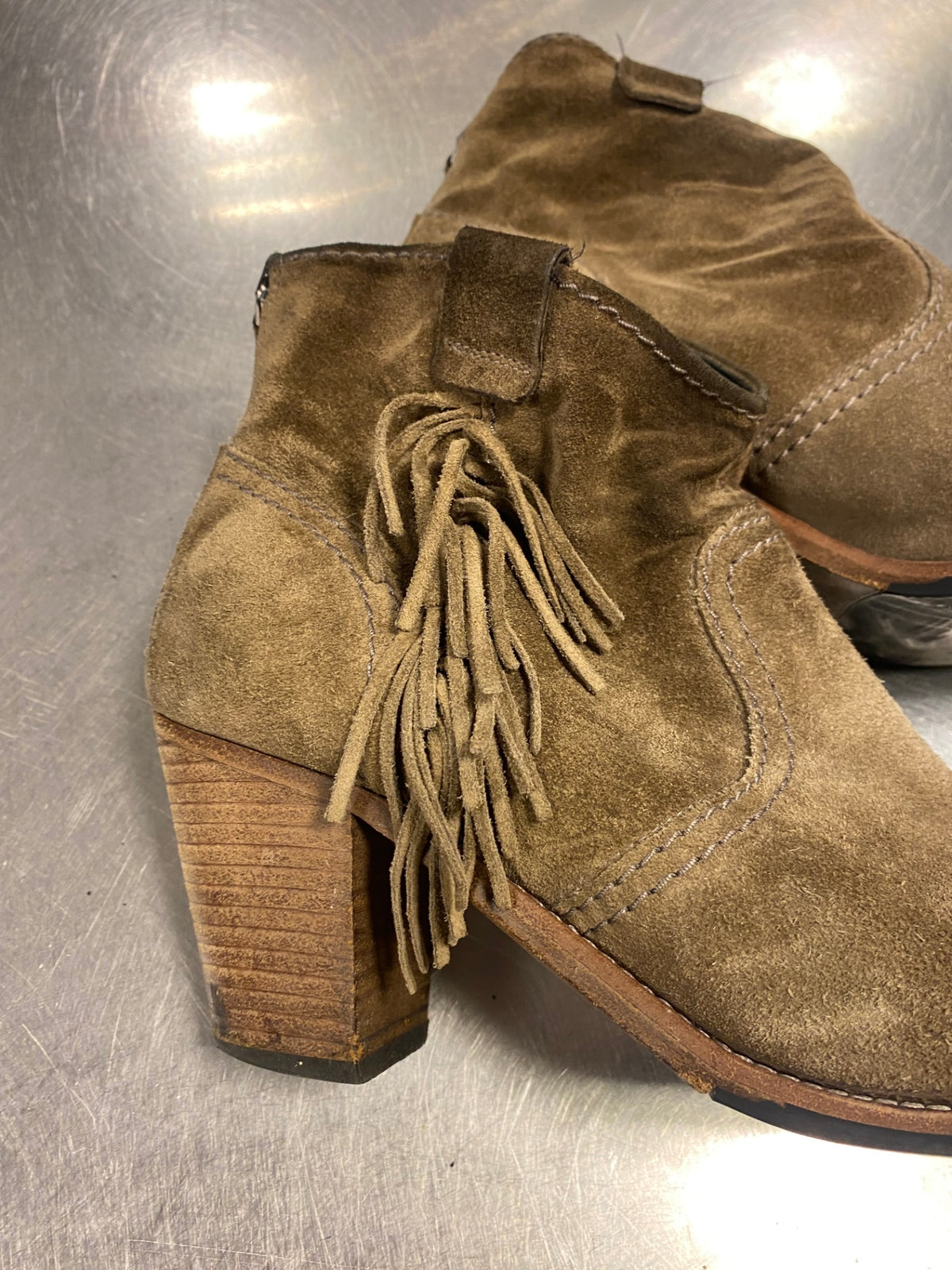 Stiefeletten 40 Braun mit Fransen