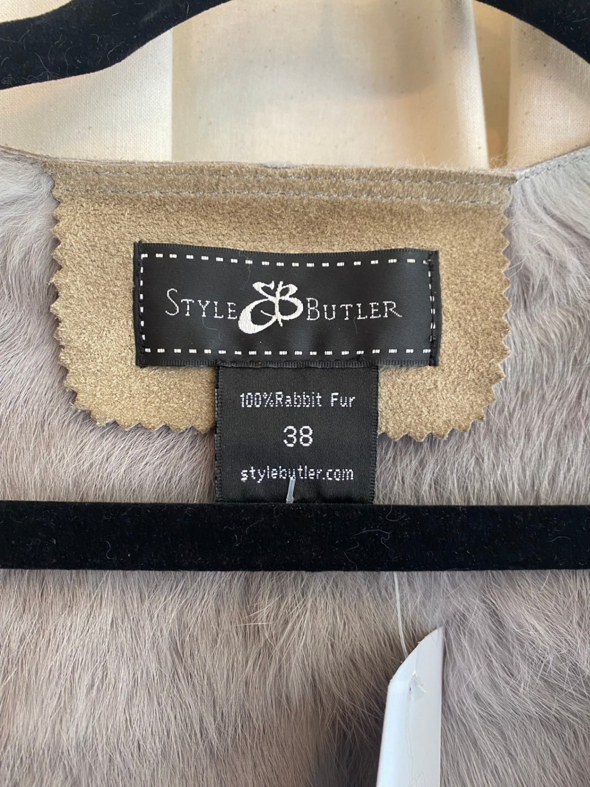 Leder/Fell Weste M Grau
