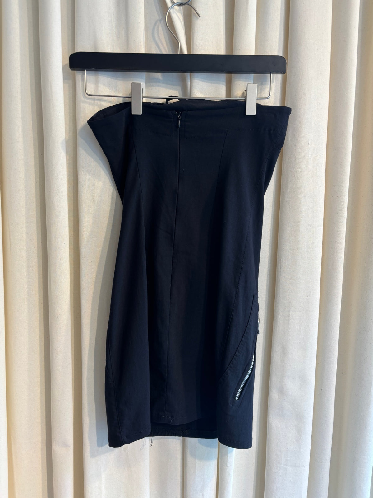 Trägerloses Minikleid XS Schwarz