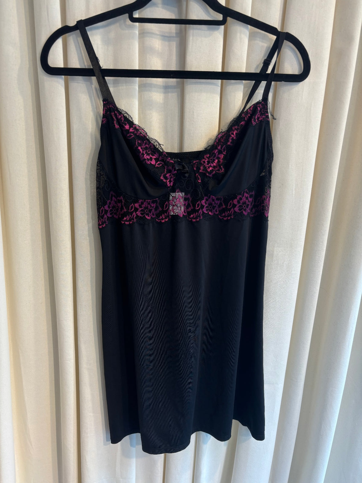 Camisole Dress L Schwarz & Pink