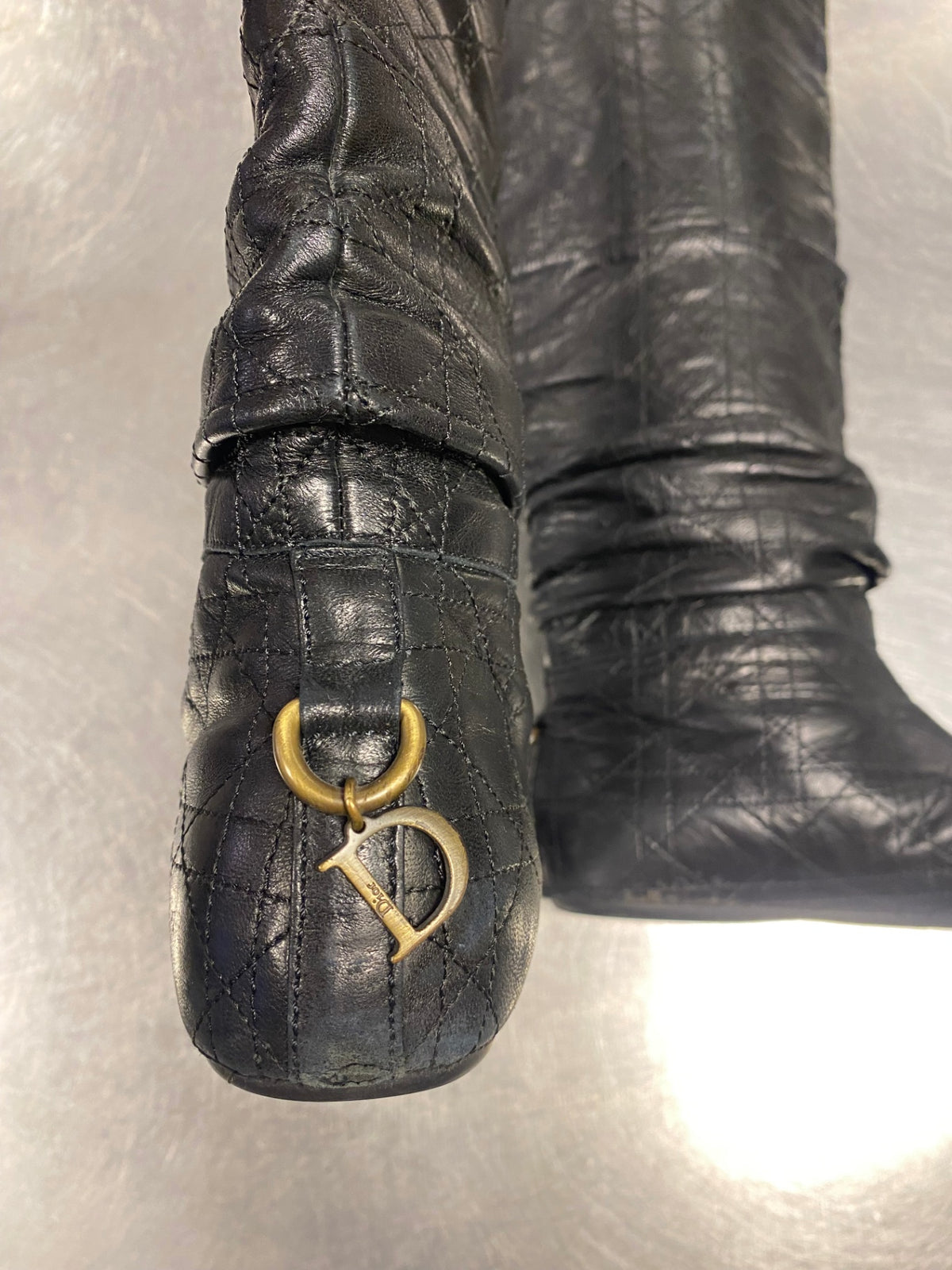 Dior Leder Stiefel 37 Schwarz
