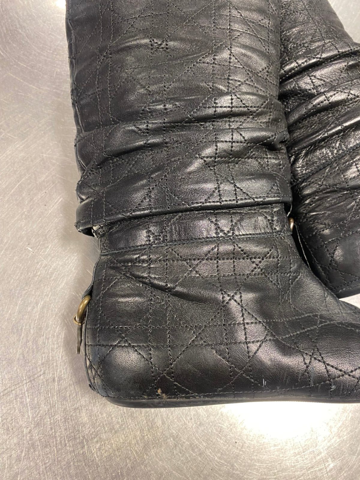 Dior Leder Stiefel 37 Schwarz