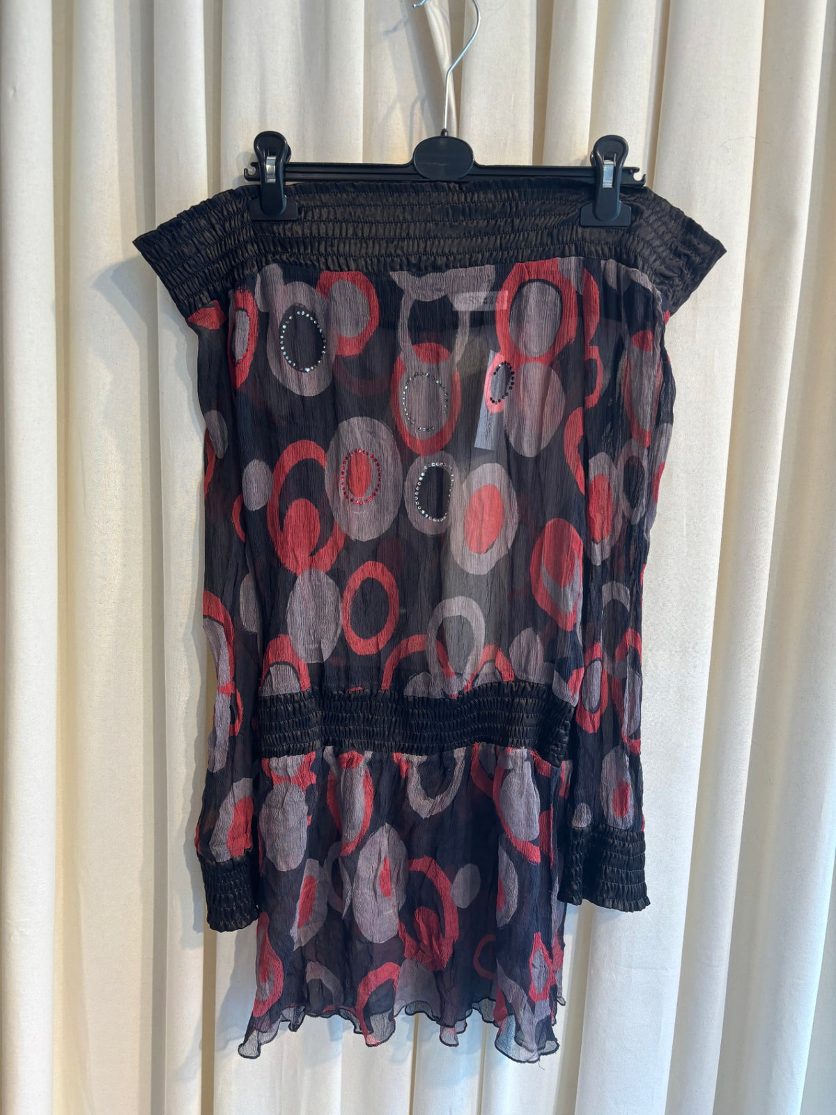 Schulterfreies Minikleid S aus Seide