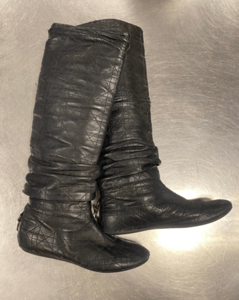 Dior Leder Stiefel 37 Schwarz