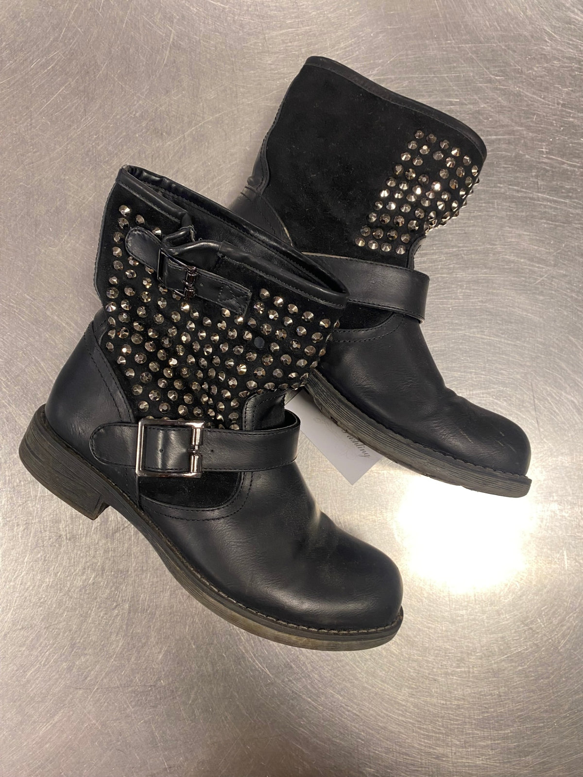 Leder Stiefeletten 39 Schwarz