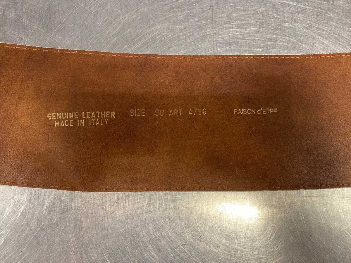 Breiter Leder Gürtel 90 Weiß