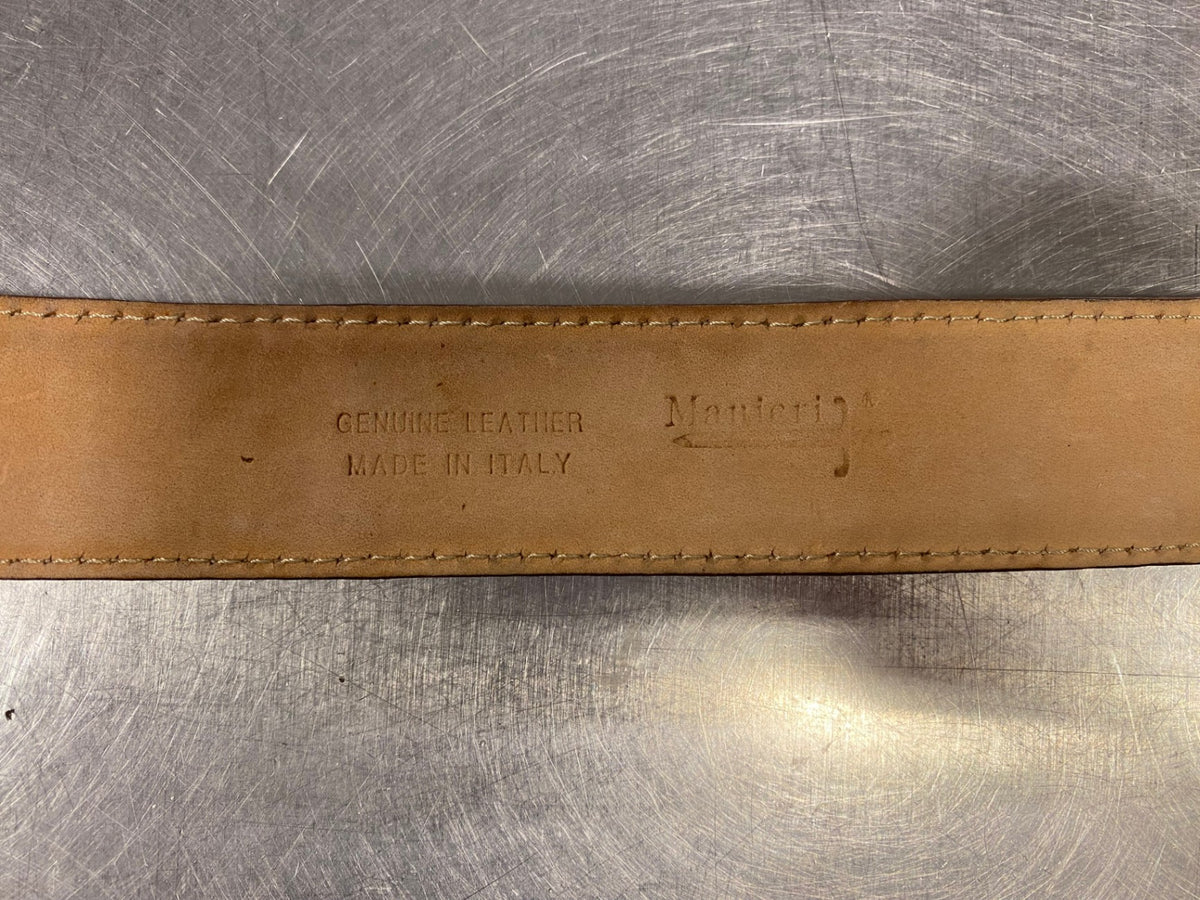 Leder Gürtel Weiß mit Flaggen