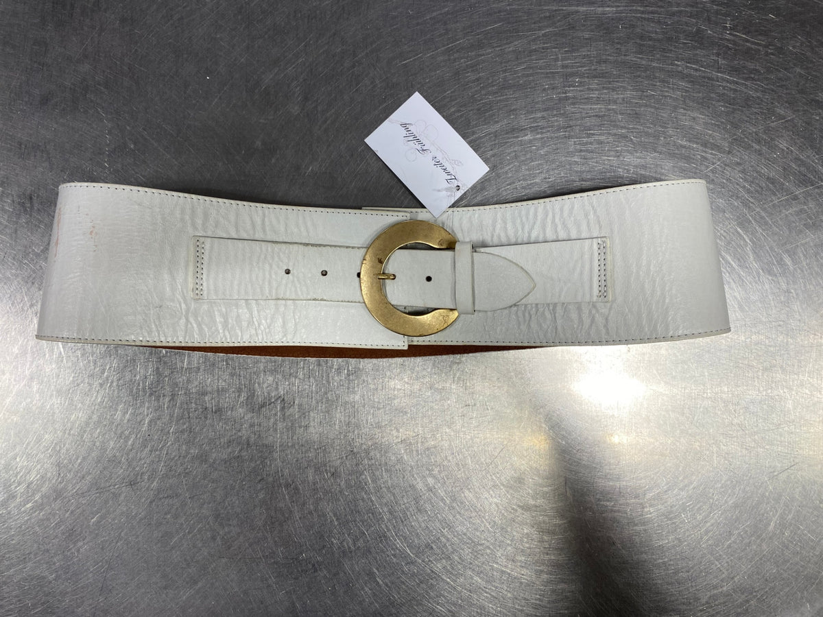 Breiter Leder Gürtel 90 Weiß