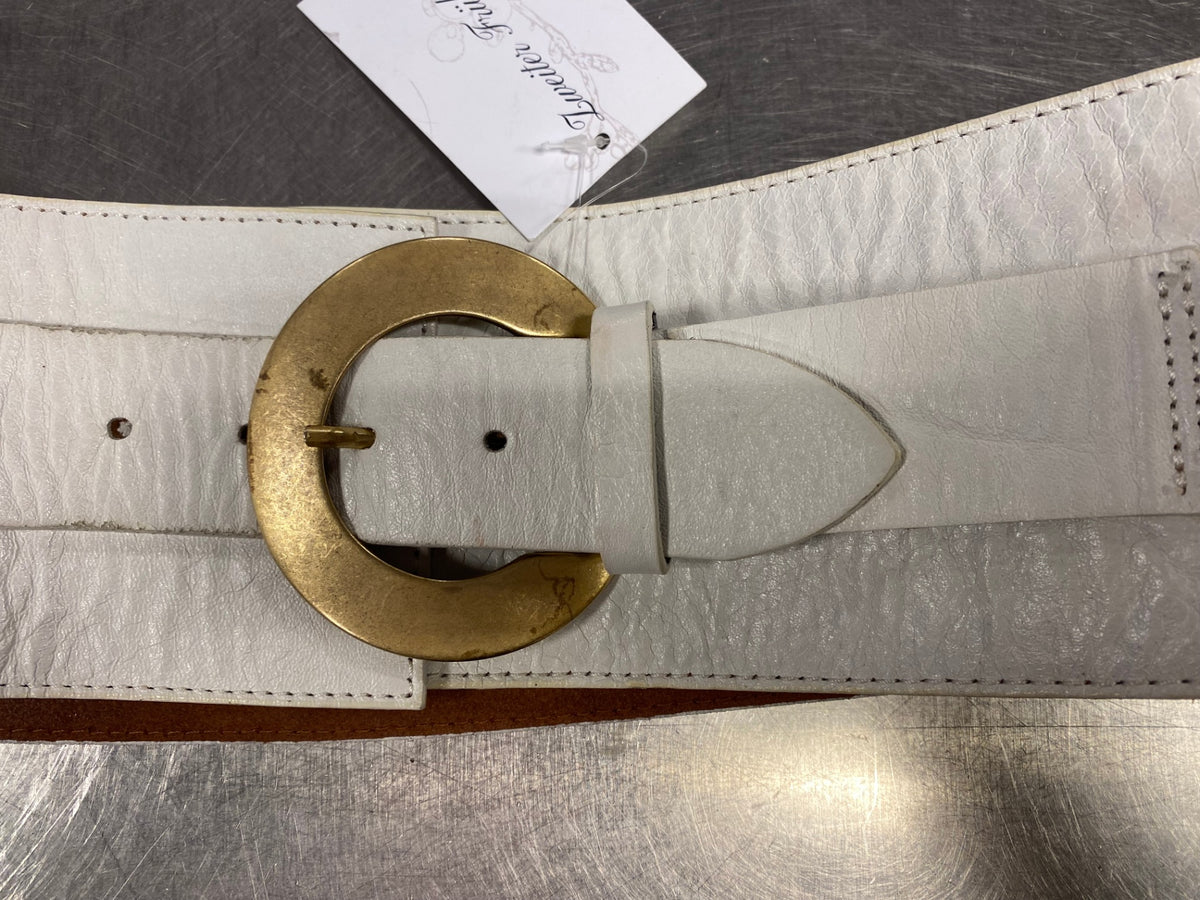 Breiter Leder Gürtel 90 Weiß